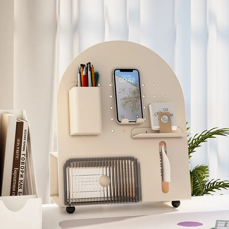 

Desktop Hole Board Office Desk Tissue Box Storage Rack Cosmetic Partition