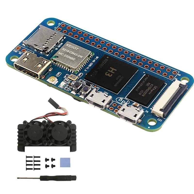 

For Banana Pi BPI-M2 Zero+Radiator+Dual Fan Allwinner H3 Cortex-A7 512MB DDR3 Development Board As Raspberry Pi Zero W