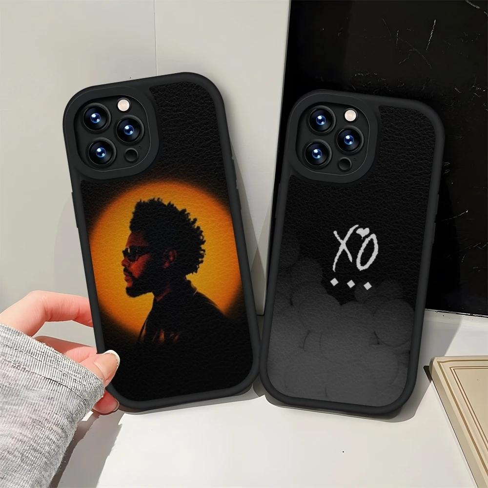 Кожаный черный чехол для телефона The Weeknd XO IPhone 13 16 Pro Max 12 15 11 14 Mini Plus мягкий