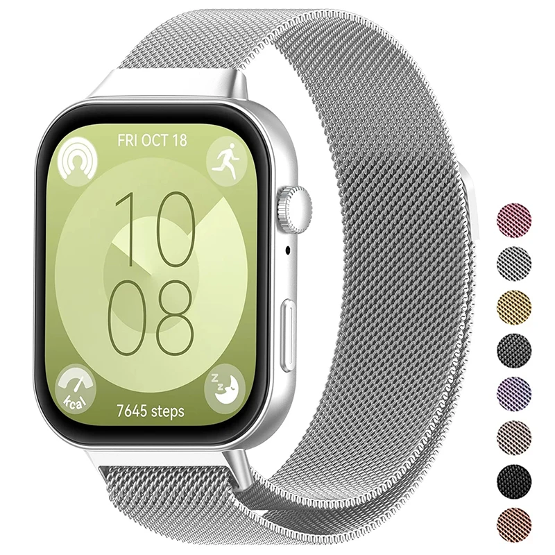 Сетчатый ремешок для Huawei Watch Fit 3 стальной браслет без статины металлический