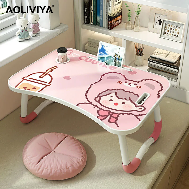 

AOLIVIYA Bed Desk Folding Small Table Simple Computer Desk Home Student Dormitory Bedroom Children's Study Desk