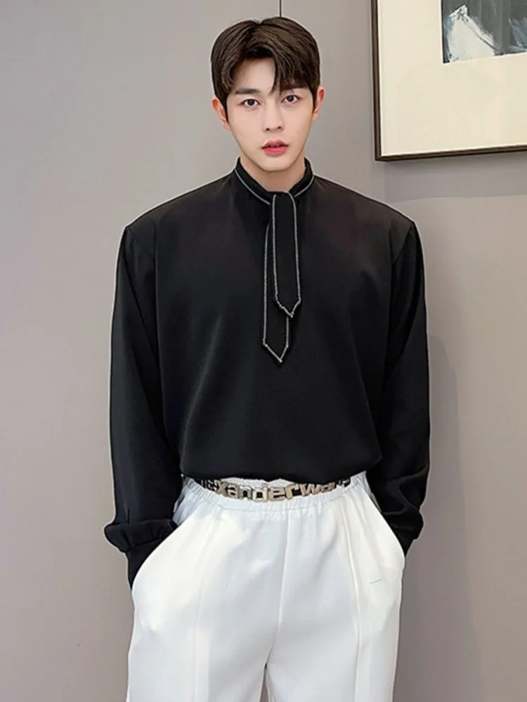 Мужской Свободный Повседневный пуловер размера плюс рубашка с длинным рукавом