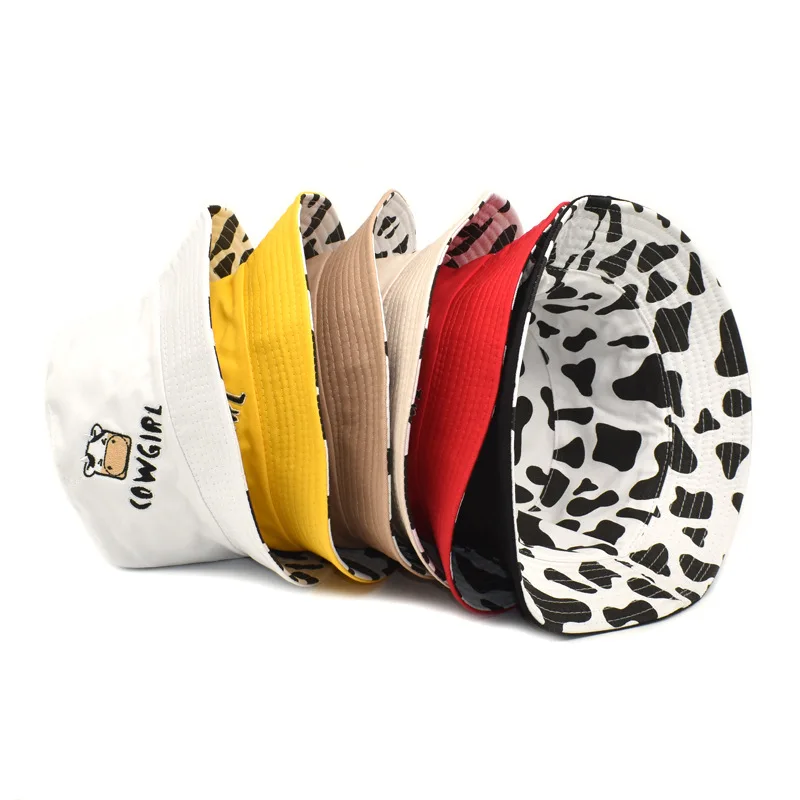 

Панама в стиле хип-хоп для мужчин и женщин, брендовая двухсторонняя шляпа от солнца, с принтом коровы и полос, для путешествий и отдыха на отк...