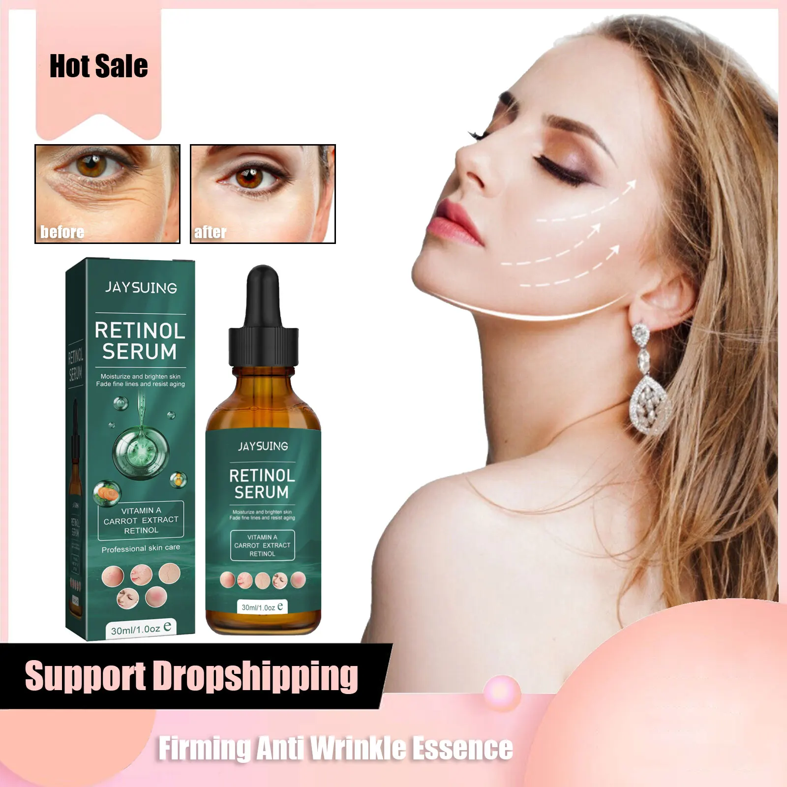 

Fade Wrinkles Essence Acne Scar Treatment Brightening Moisturizing Lifting Firming Anti-Aging Retinol Fine Lines Removal Serum