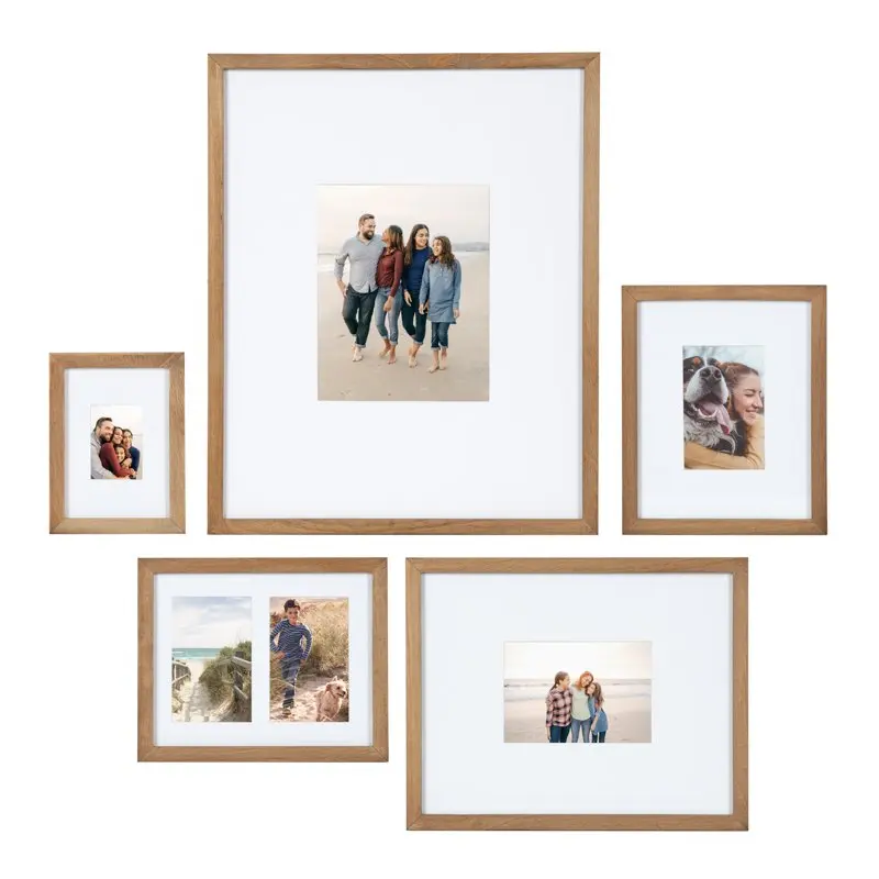 

Gallery Transitional Frame Set, Set of 5, Rustic Brown, Sophisticated Picture Frame Collage With Multiple Sizes Included DIY Dec