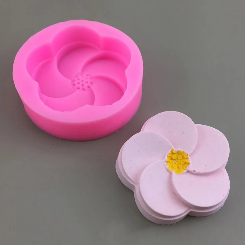 Plumeria пять лепестков цветок силиконовая форма DIY для выпечки торта Sugarcraft