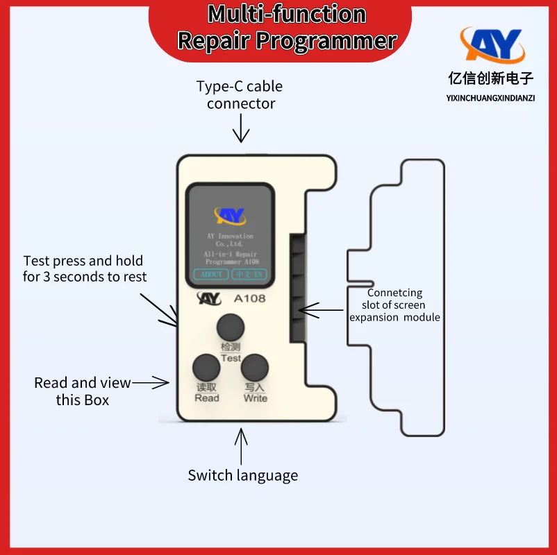 AY A108 13Pro-14 Pro Max ремонт истинных тонов для iPhone 7-14 экран Оригинальная батарея