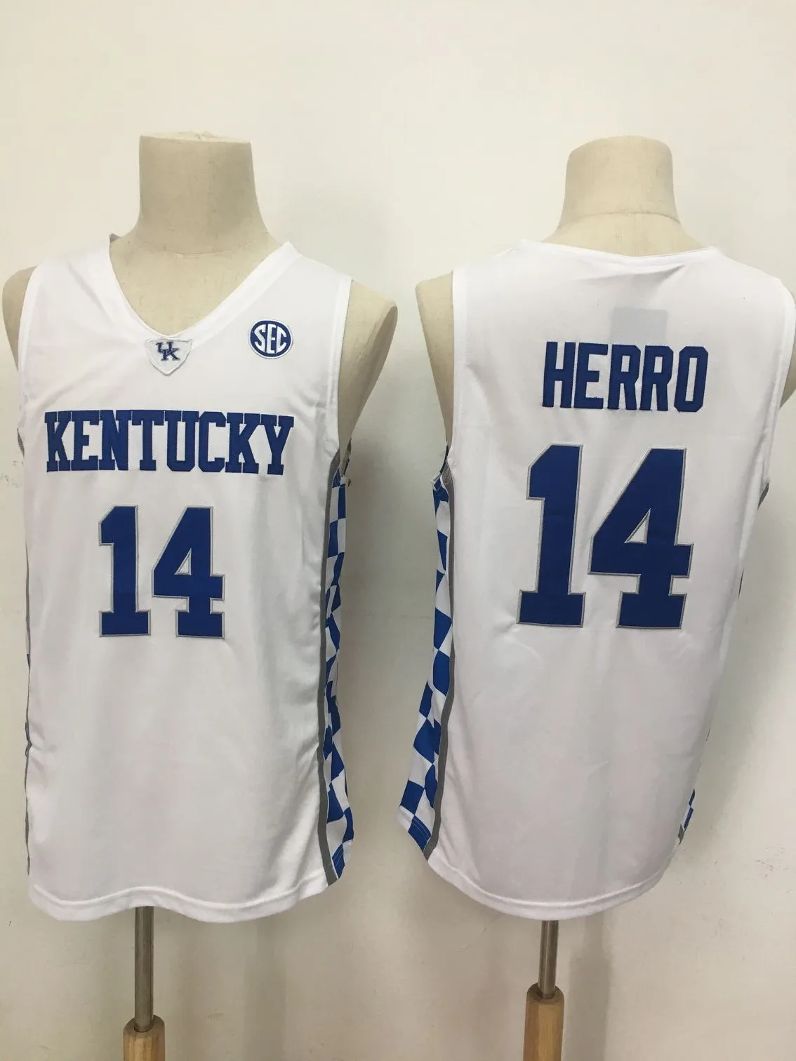 

Retro College Stitched 14 Tyler Herro Kentucky Wildcats Basketball Jersey