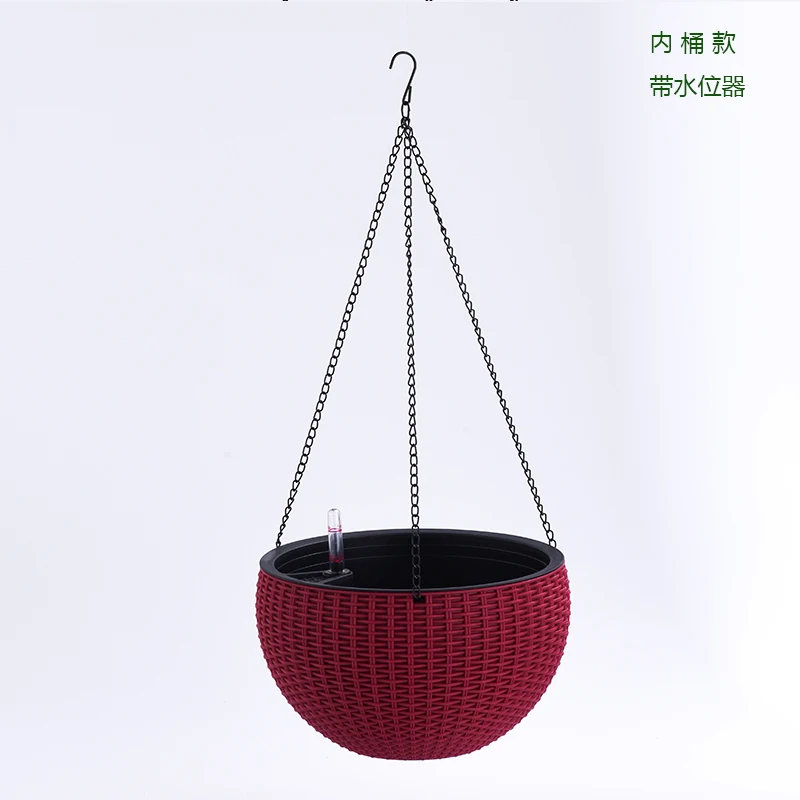 

Hanging Plastic Green Luoluo Flowerpot, Automatic Water Storage, Plant Bottom Diameter 12cm