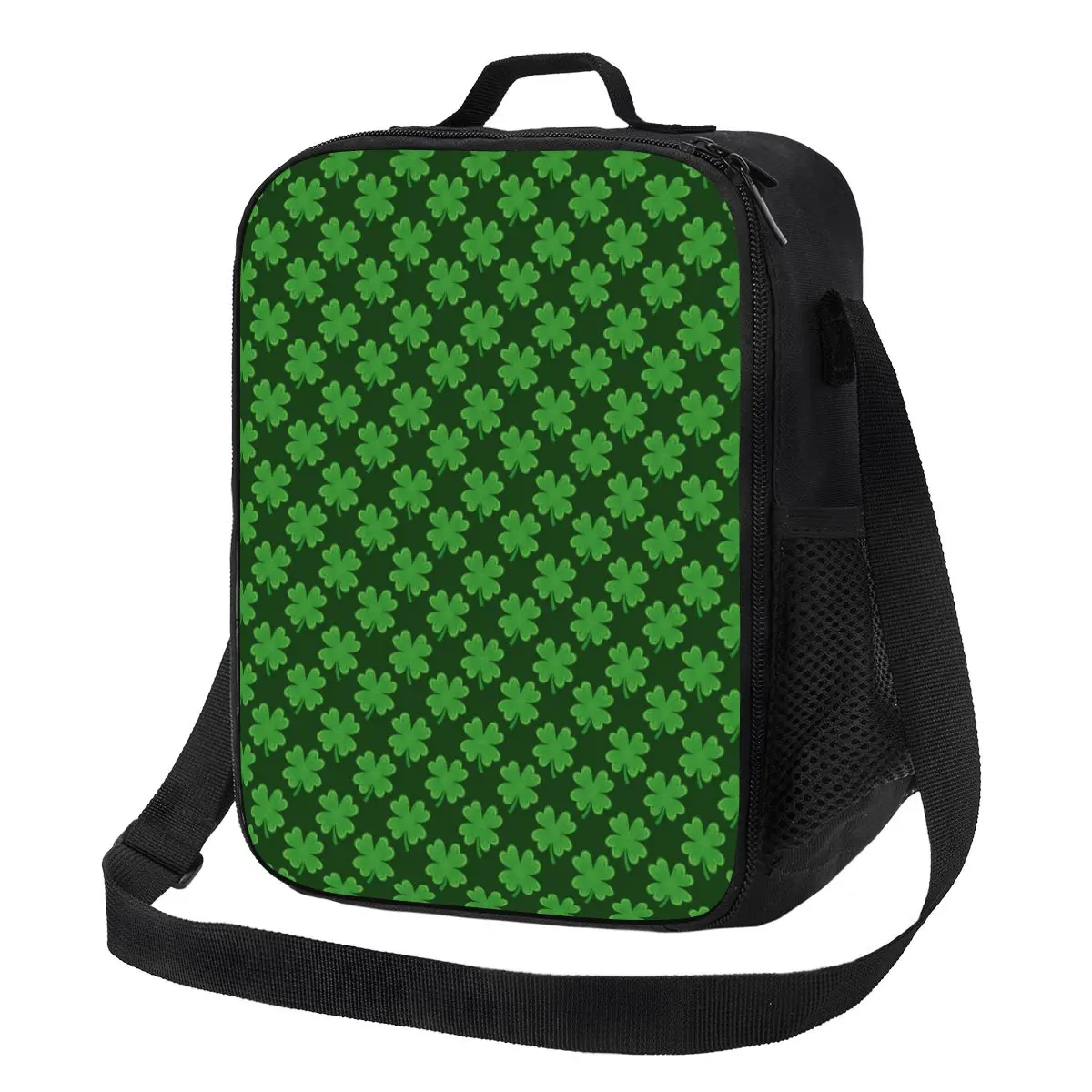 

Leaf Clover Shamrock Lunch Bag Saint Patricks Day Lunch Box Vintage Outdoor Picnic Cooler Bag Convenient Thermal Lunch Bags