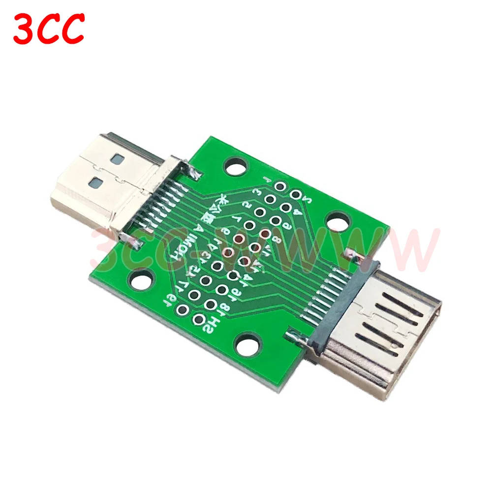 

1 шт. тестовая плата HDMI «папа» и «мама», мини-Коннектор с платой PCB, шаг 2,54 мм, контактов, DP HD A «Мама-папа», плата адаптера
