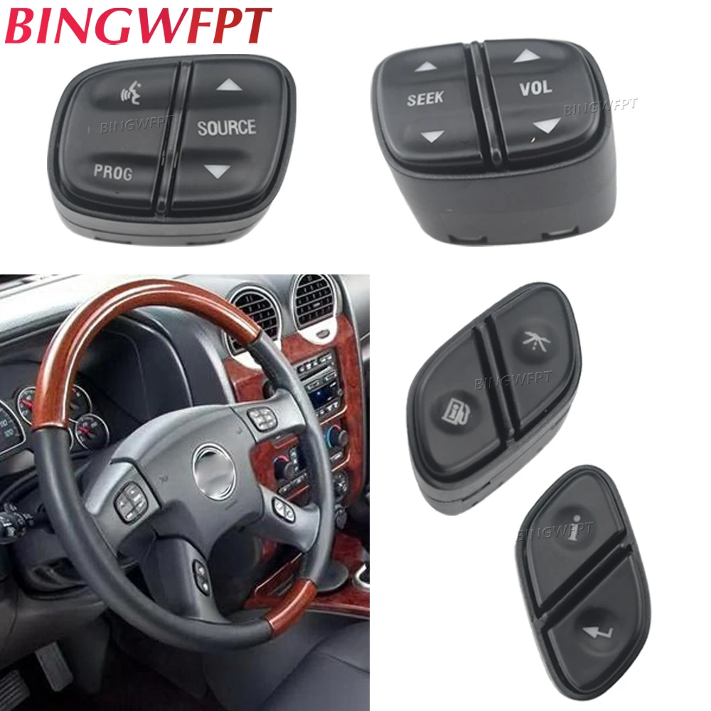

Fits Chevy Silverado Steering Wheel Regulator Buttons For GMC Yukon Hummer H2 Avalanche Seek Volume Radio Volume Control Switch