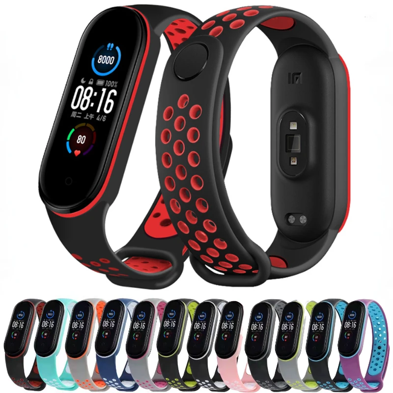 Силиконовый ремешок для Xiaomi Mi Band 7 цвет в ассортименте