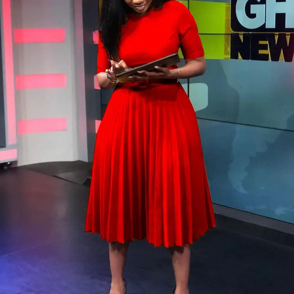 

Вечернее платье-миди, прочное однотонное офисное платье