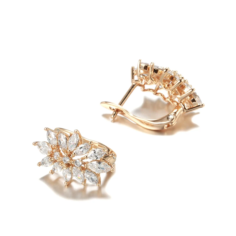 Wbmqda Роскошные серьги-подвески из натурального циркона для женщин 585 цвета