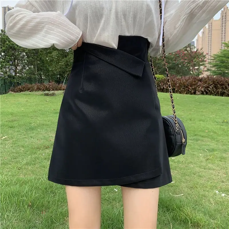 

new skirts a-line winter dresses Autumn thin women skirt fashion retro short irregular solid high-waisted female winter new hi