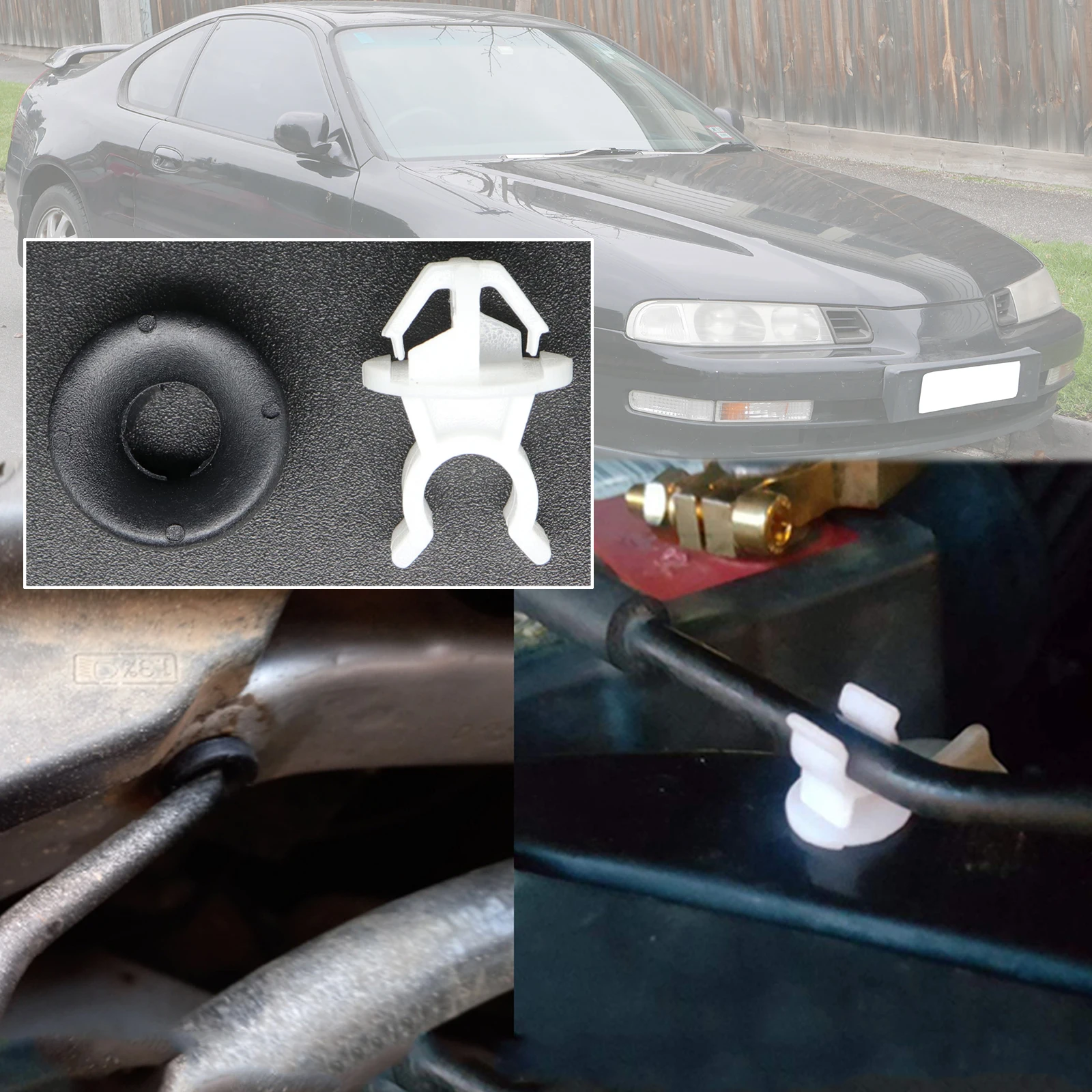 

Front Hood Bonnet Rod Prop Support Clip Grommet Stay Clamp Fastener Retainer For Honda Prelude BA8/9, BB1-BB4 1992 - 2000 2001