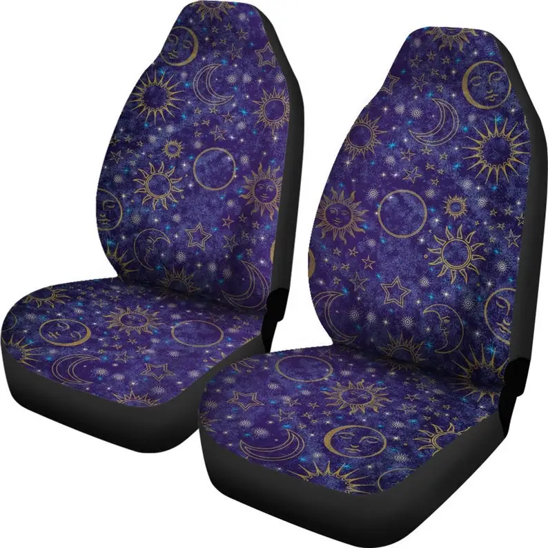 

Indigo Blue Celestial Gold Suns Moons Stars Car Seat Covers