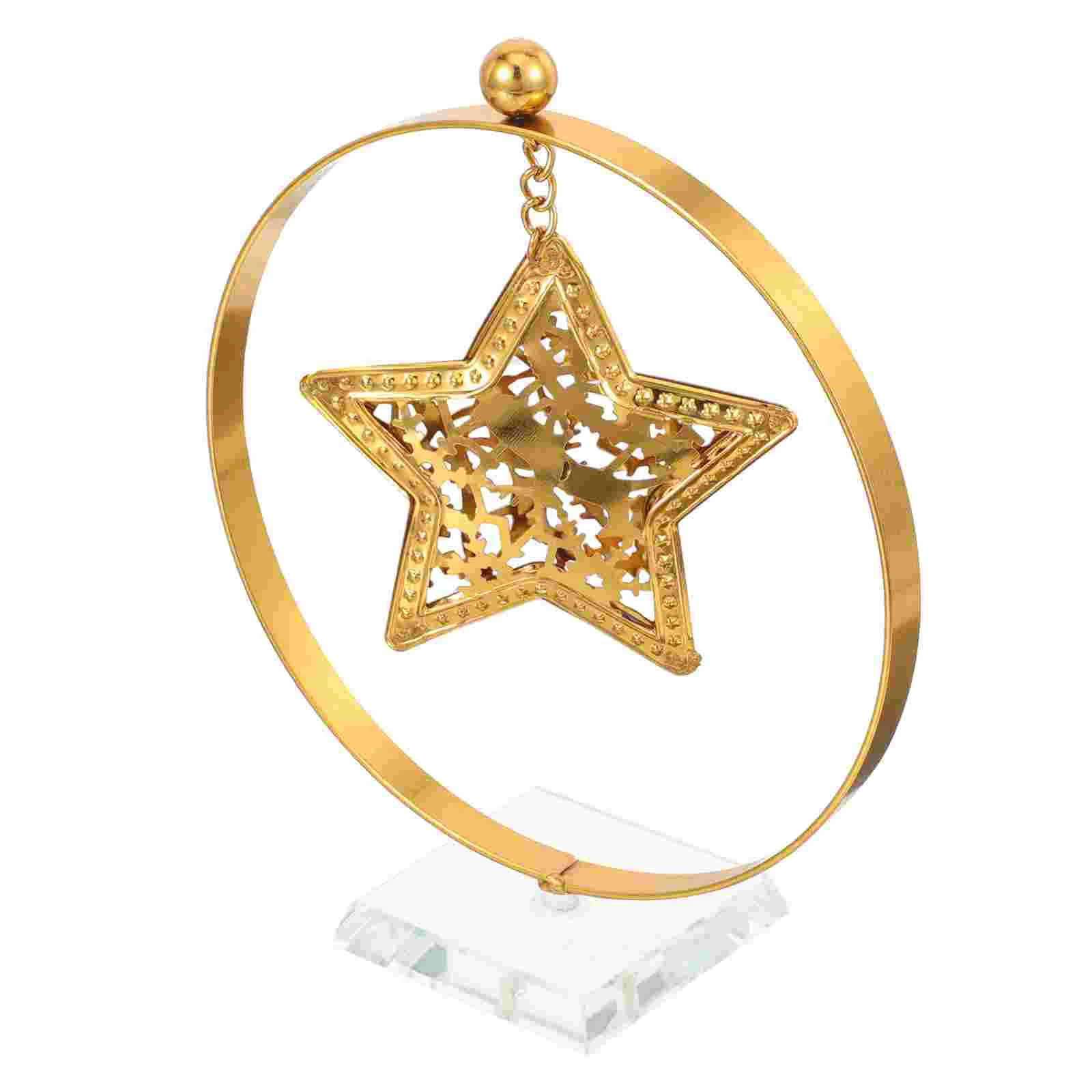 

Christmas Decorations Desktop Star Craft Ornaments Metal Five-pointed Stand Crystal Office Tabletop Gift