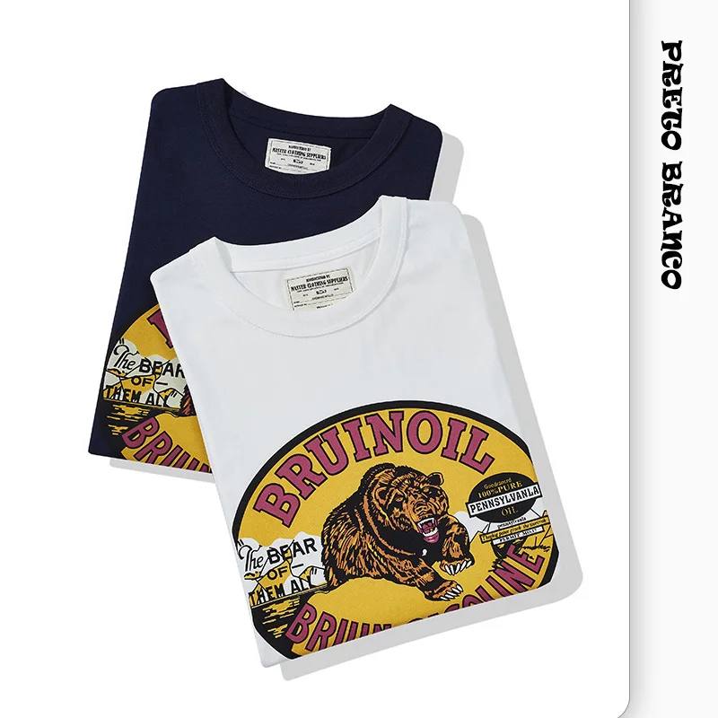 Футболка с принтом &quotчерно-белая&quot для весны и лета 200 г круглым вырезом