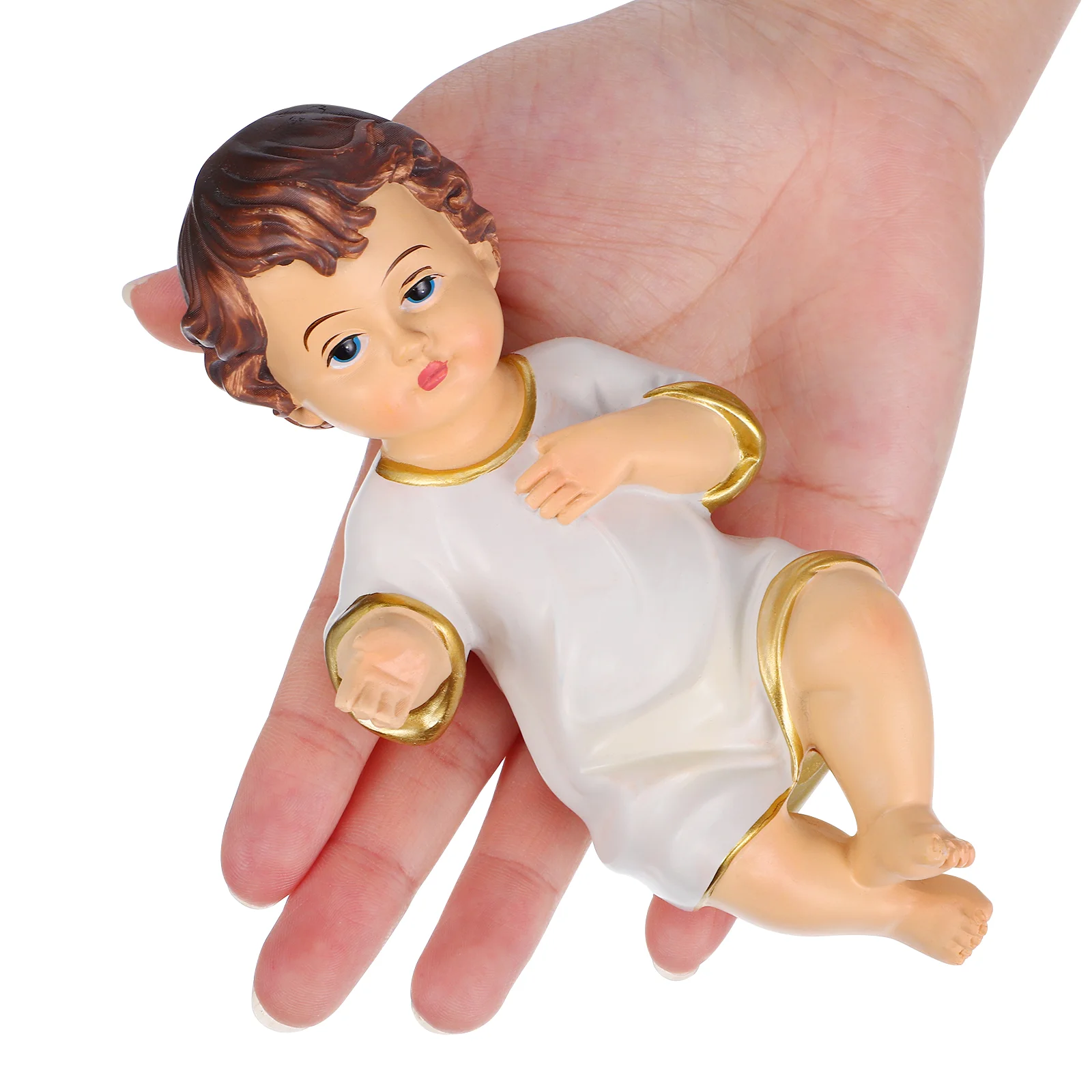 Religious Holy Child Ornament Home Decor Resin Jesus Baby Figurine Church Adornment Kit Saint Decorations