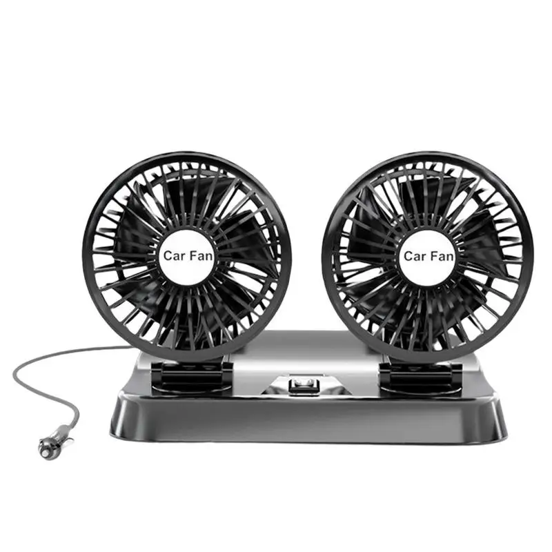 

Double Cooling Car Fan 360 Degree Rotatable Portable Car Cooler Backseat Car Fan Dual Head Cooling Air Fan For SUV RV Vehicles