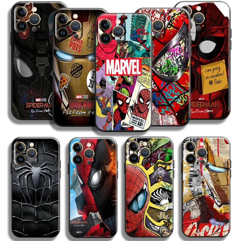 Venom Spiderman Iron Man For Apple iPhone 13 12 11 Pro Max Mini X XR XS Max SE 5 5s 6 6S 7 8 Plus Phone Case Soft