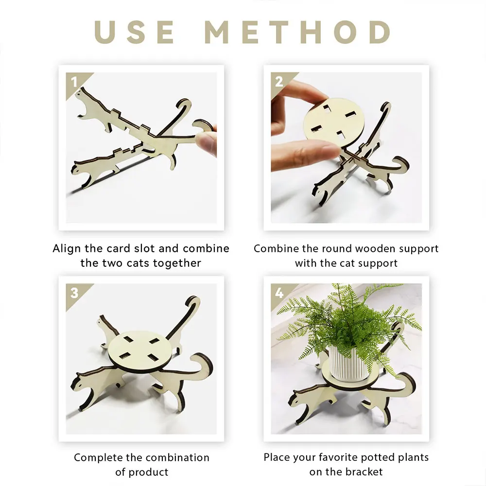 Деревянная подставка для кошек цветов планшетов сочных стеллаж украшения