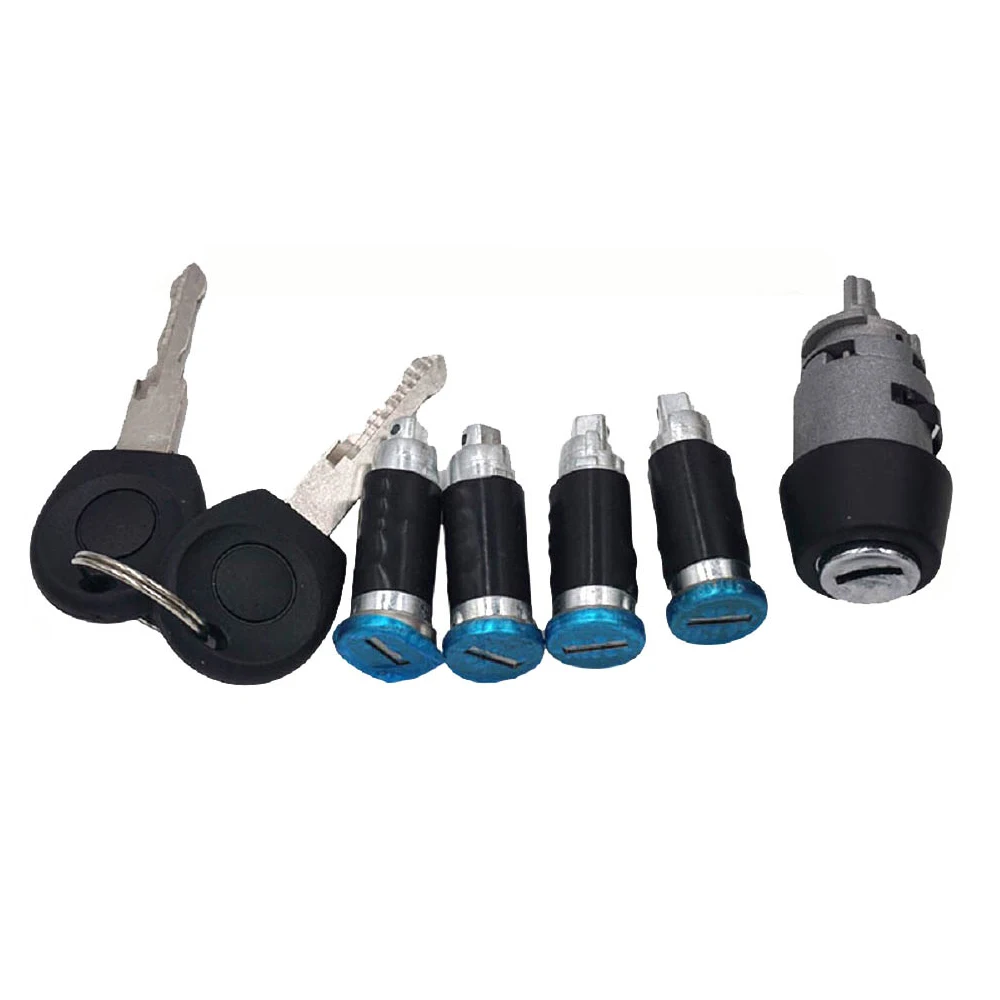 

701837205 7 шт./комплект 1 Переключатель зажигания 4 ствола дверного замка с 2 ключами для VW T4 Caravelle MK IV 1990-2003 транспортер 191905855