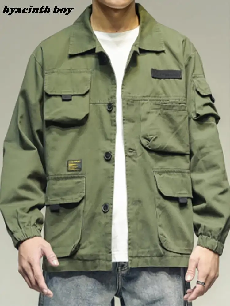 

Японская уличная одежда, армейская зеленая Женская рабочая куртка, Мужская одежда 5XL, пальто в стиле Харадзюку, корейская модная повседневн...