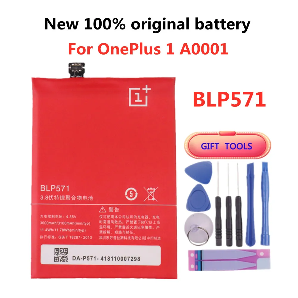 

New OnePlus 1+ Original BLP571 3100mAh Phone Battery For Oneplus 1 One plus 1 A0001 High Quality Replacement Batteries In Stock