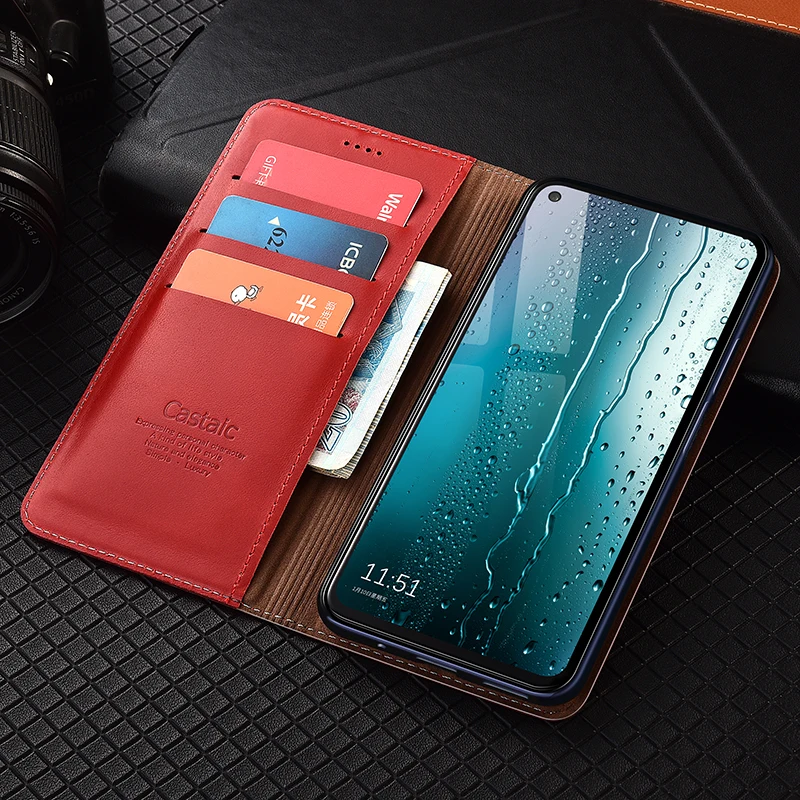 Чехол-книжка из натуральной кожи для Sony Xperia 1 5 10 II III IV V VI Plus