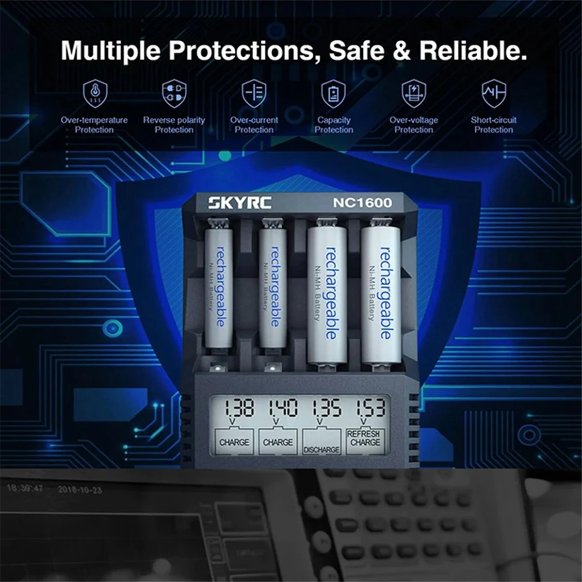 Суперпредложения SKYRC NC1600 Зарядное устройство NiMH NiCr аккумуляторов AA/AAA с