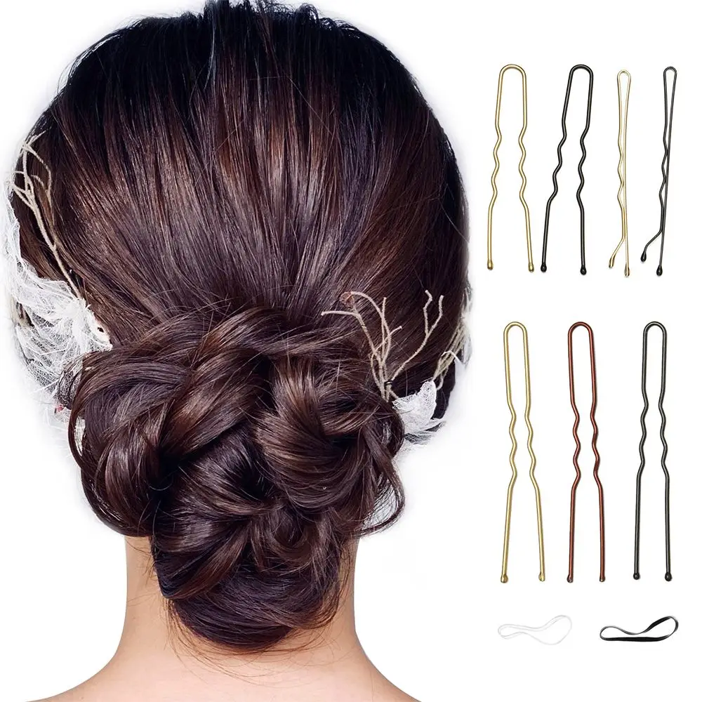 

Hairpin Set Boxed U-Shaped Clip Hair Rope Set Can Be Used To Weave Various Hairstyles Not Pull The Hair Easy To Wear Hairpin