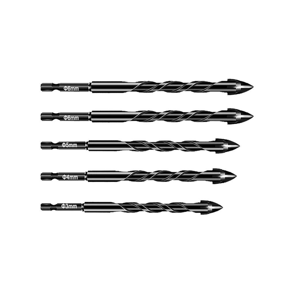 

1/2/3/5 Tile Twist Drilling Bits 3-12mm Woodwork Ceramic Hole Opener Coated Porcelain Replacement Power Accessories 5pcs