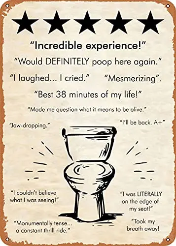 

Incredible Toilet Craft Vintage Look Metal Sign Patent Art Prints Retro Gift 8x12 Inch