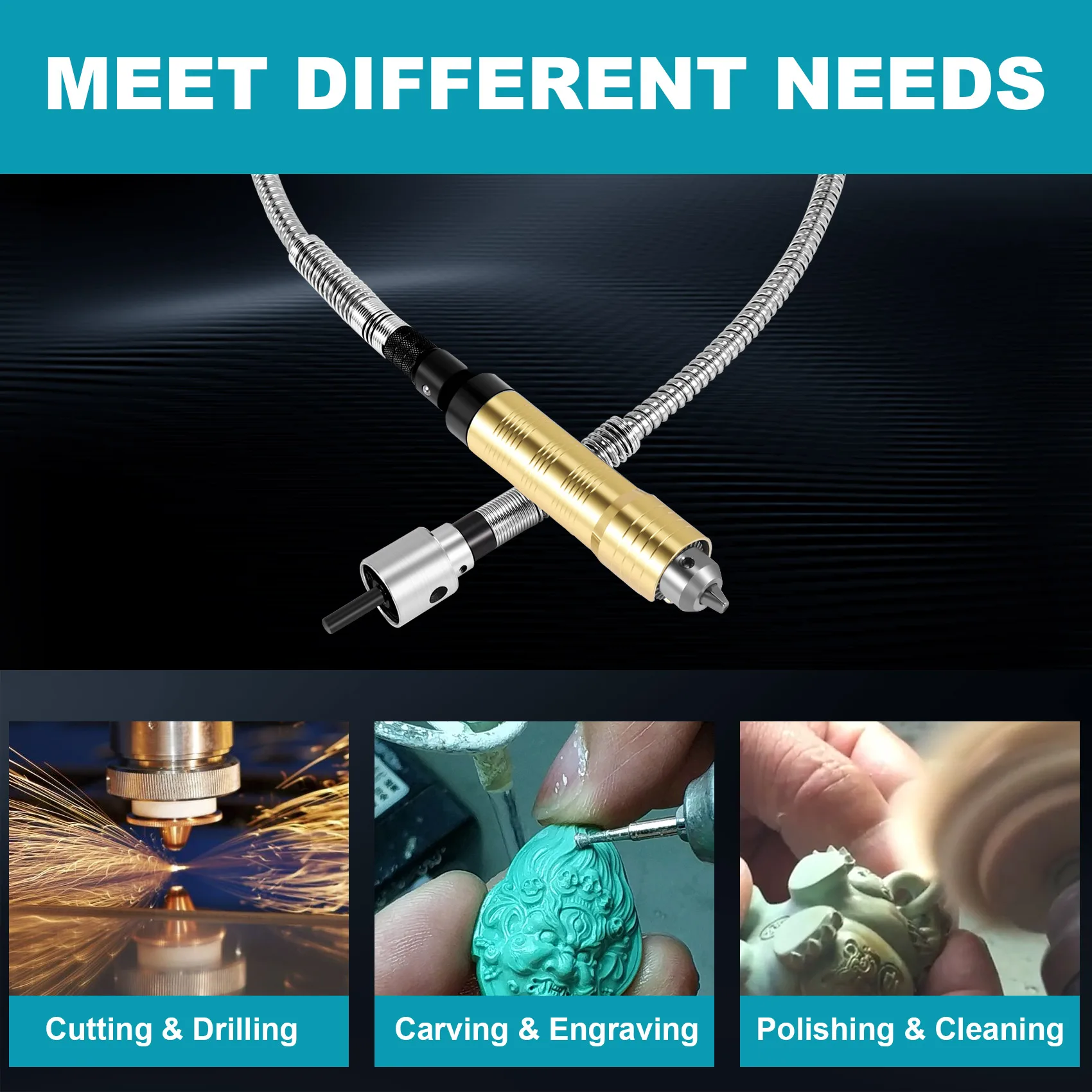 Роторный шлифовальный инструмент гибкий вал с наконечником 0 3-6 5 мм для