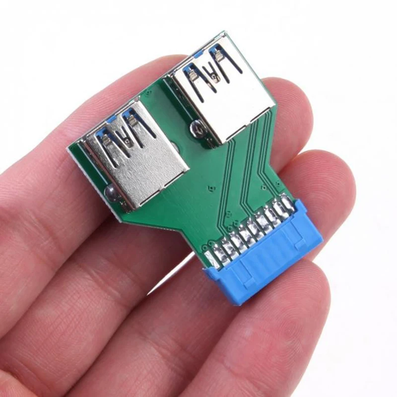 

19Pin USB 3.0 Header Female to 2 Port Female Adapter Converter PCB Mainboard USB3.0 Extend 20pin Board PC Motherboard