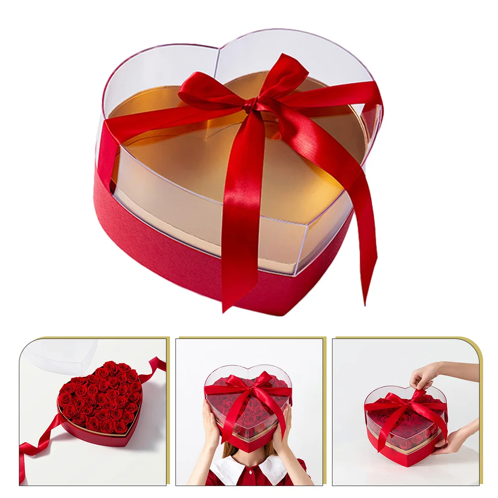 

Box Heart Flower Shaped Gift Boxes Packingpackaging Valentine Bouquet Container Wrapping Case Fresh Arranging Display