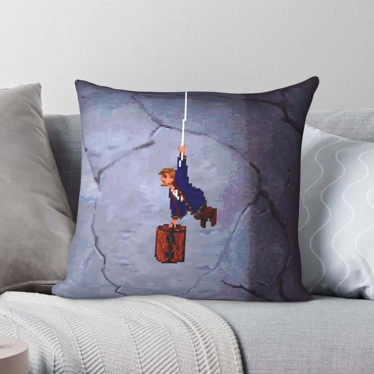

Monkey Island II Pillowcase Polyester Linen Velvet Pattern Zip Decorative Throw Pillow Case Bed Cushion Case 45x45