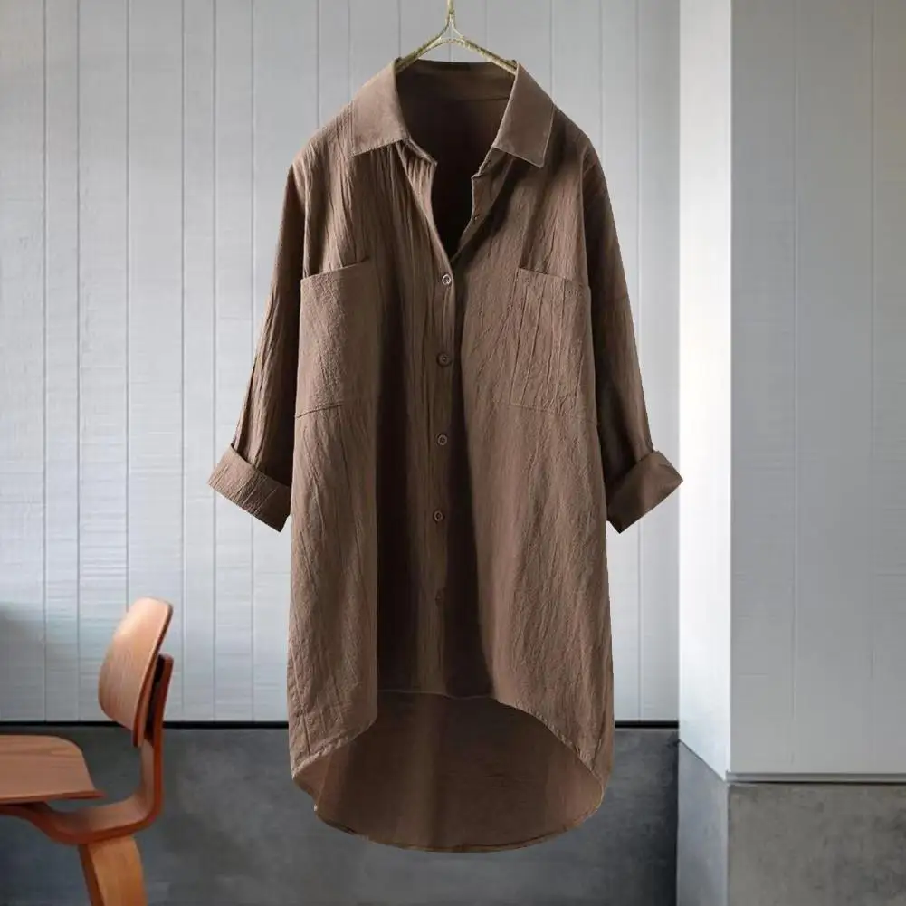 

Women Shirt 3D Cutting Casual Shirt Basic Pure Colors Shirt Women Oversize Blouse