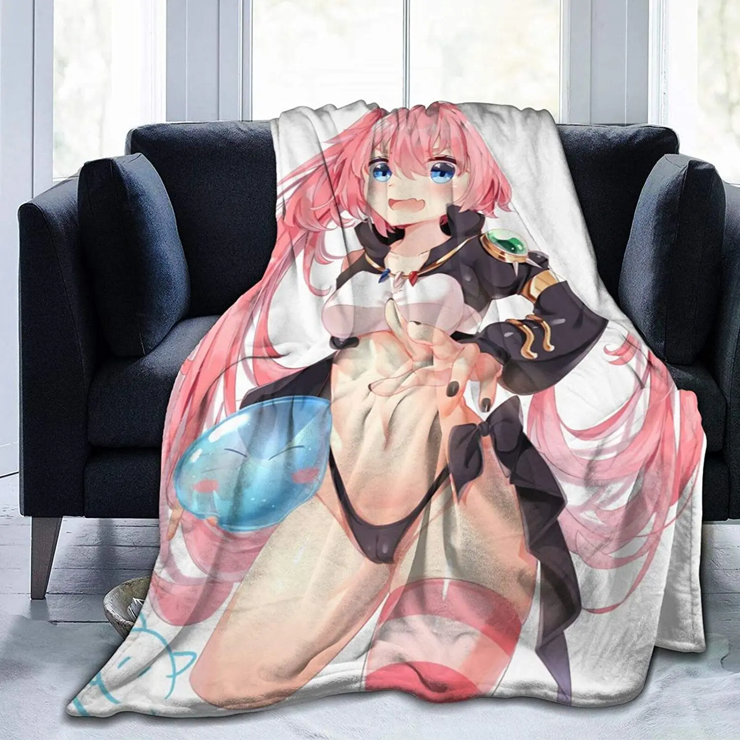 

Manta de microforro polar Ultra suave, ligera y caplida, para la cama, de Anime