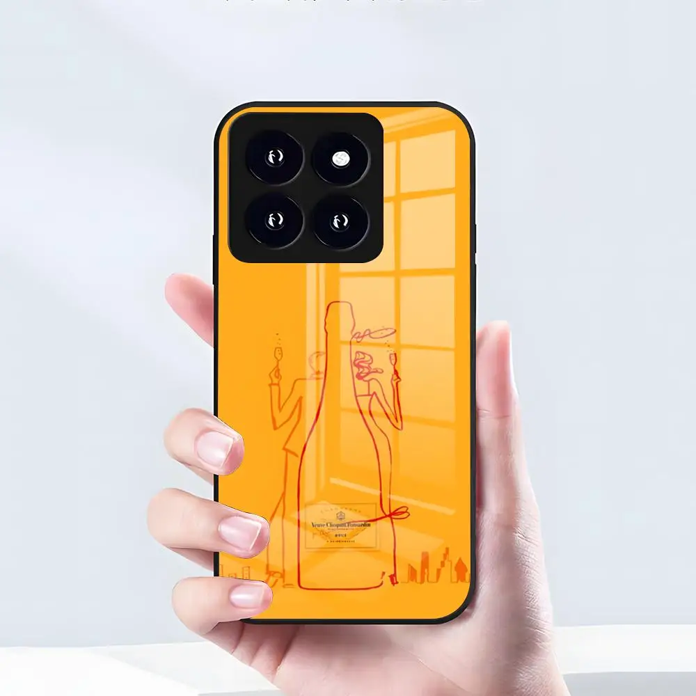 Фото Чехол для телефона V-Veuve Of C-Clicquot для Xiaomi 15 14 13 12 S X Pro Lite Mi 11 Ultra T, черный, стеклянный №2