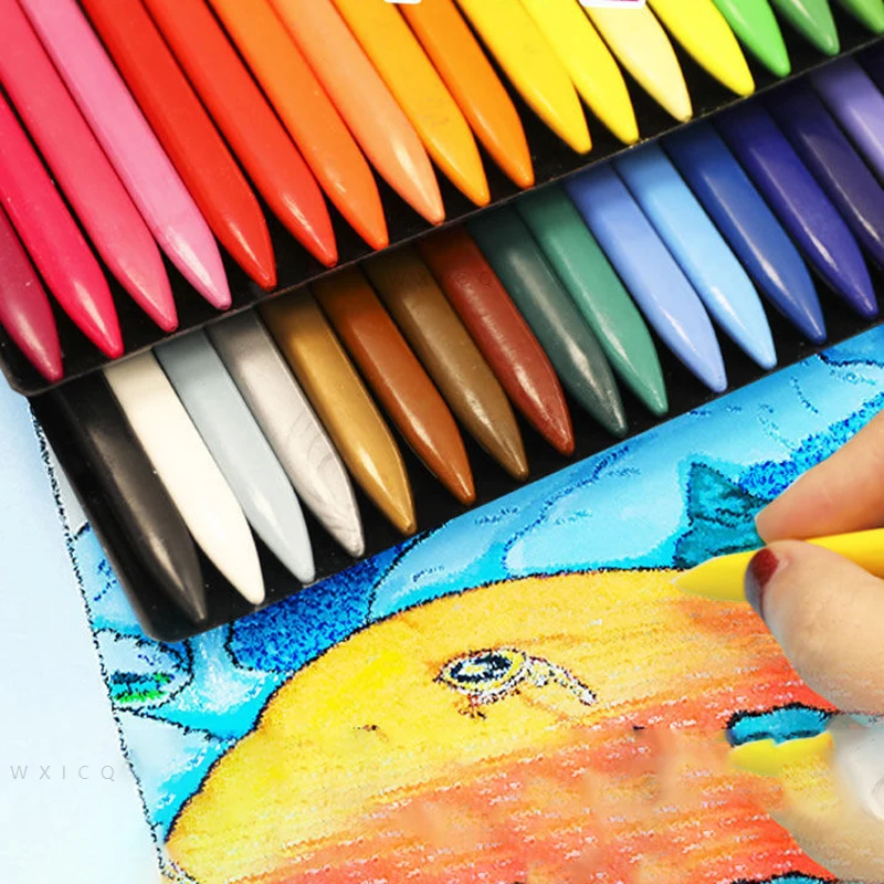 Children's Triangle Drawing Crayons Safe Crayon Oil Watercolor Do Not Dirty Hand Plastic Painting Sticks Children's Gifts