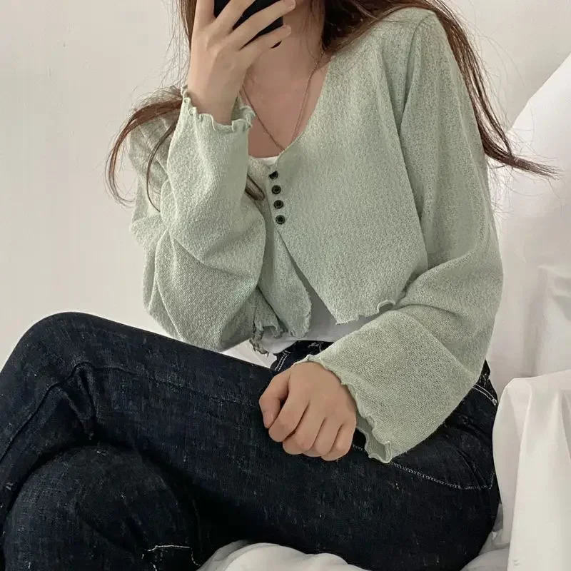 Солнцезащитные куртки женские укороченные верхняя одежда для отдыха милые