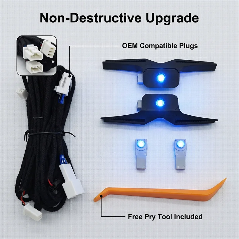 Фото Комплект из 4 цветных ламп для подсветки ног, декоративная атмосферная подсветка салона автомобиля для Toyota XA60 RAV4 Camry XV80 2025 2026 №3