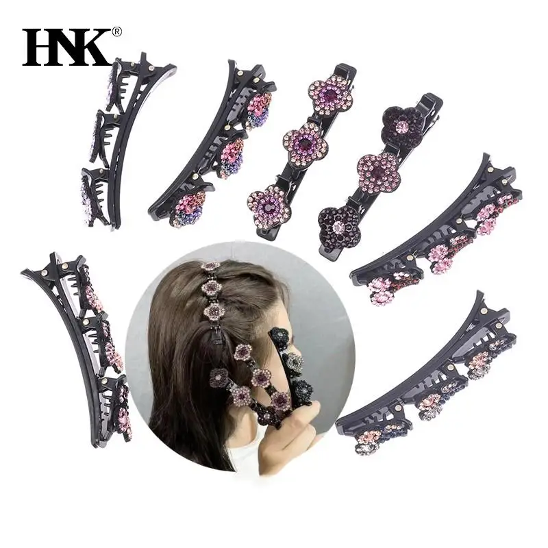 

1 шт. модные корейские заколки для волос с акриловыми кристаллами и цветами для девочек летние милые симпатичные челки боковые заколки элас...