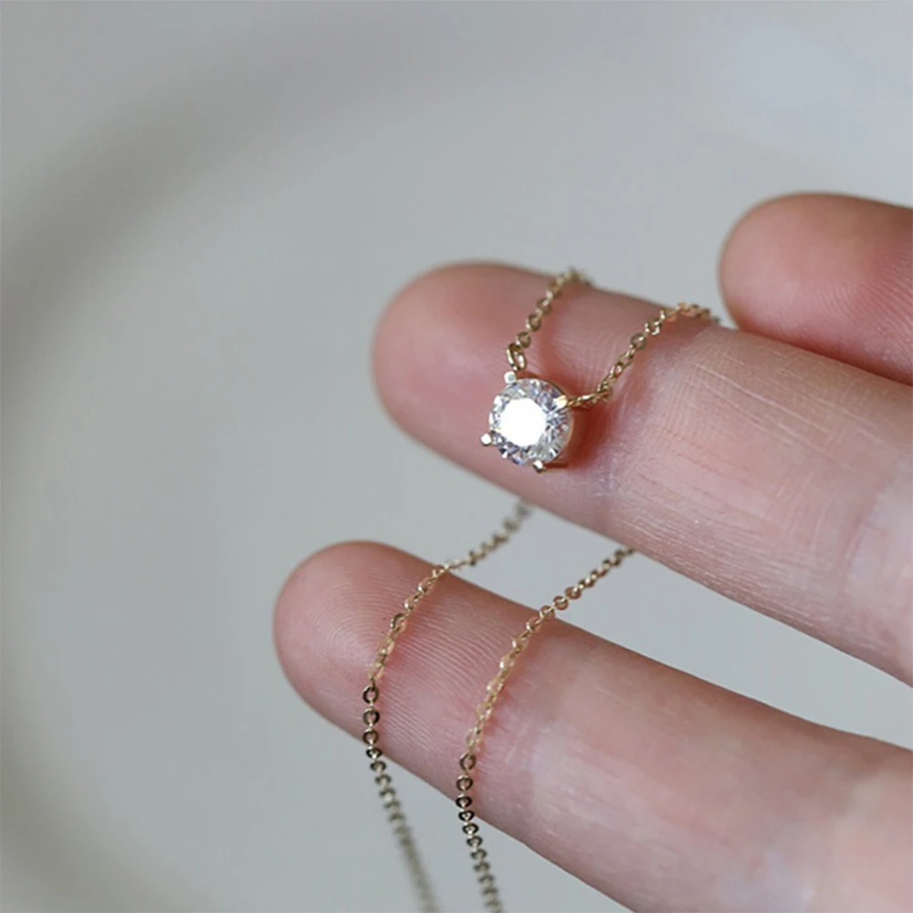 

Luxury Classic Women Wedding Necklace Super Flash Temperament Cubic Zirconia Pendant Necklace Love Wedding Jewelry colgantes