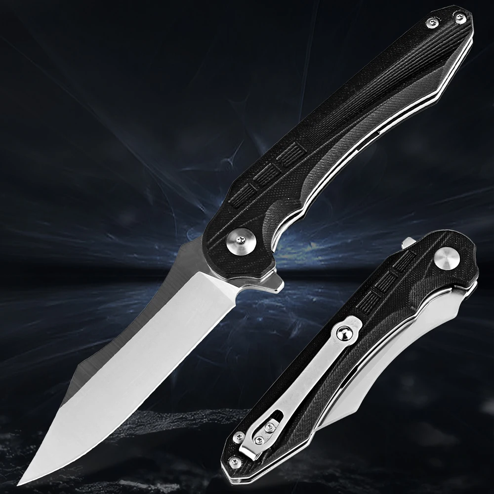 Уличный карманный складной нож G10 с противоскользящей ручкой и зажимом, лезвие из нержавеющей стали D2, походный рыболовный нож для повседневного использования в папке