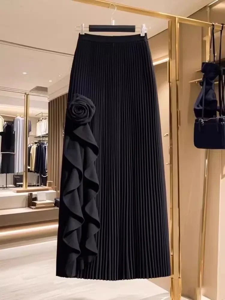 Элегантные милые макси-юбки-миди женские длинные тонкие розовые юбки